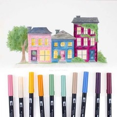 56216 Dual Brush Pen Art Markers, Cottage, 10-Pack. Blendable, Brush and Fine…