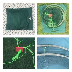 Foldable Fish Catching Net, Hand Cast Cage for Shrimp and Crab Green