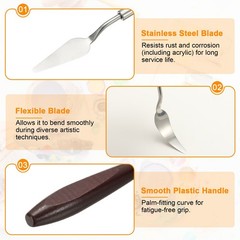 Painting Palette Knife 2.09 x 0.75 Inch Stainless Steel with Wood Handle