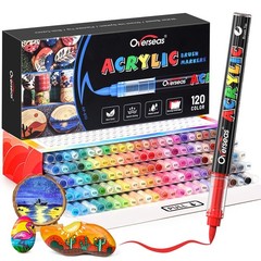 Acrylic Paint Markers 120 Colors, Brush Tip Paint Pens with Automatic Ink Con…