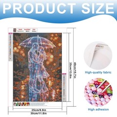Diamond Painting Kit for Adults 5D DIY the Couple Under the Umbrella Full Drill