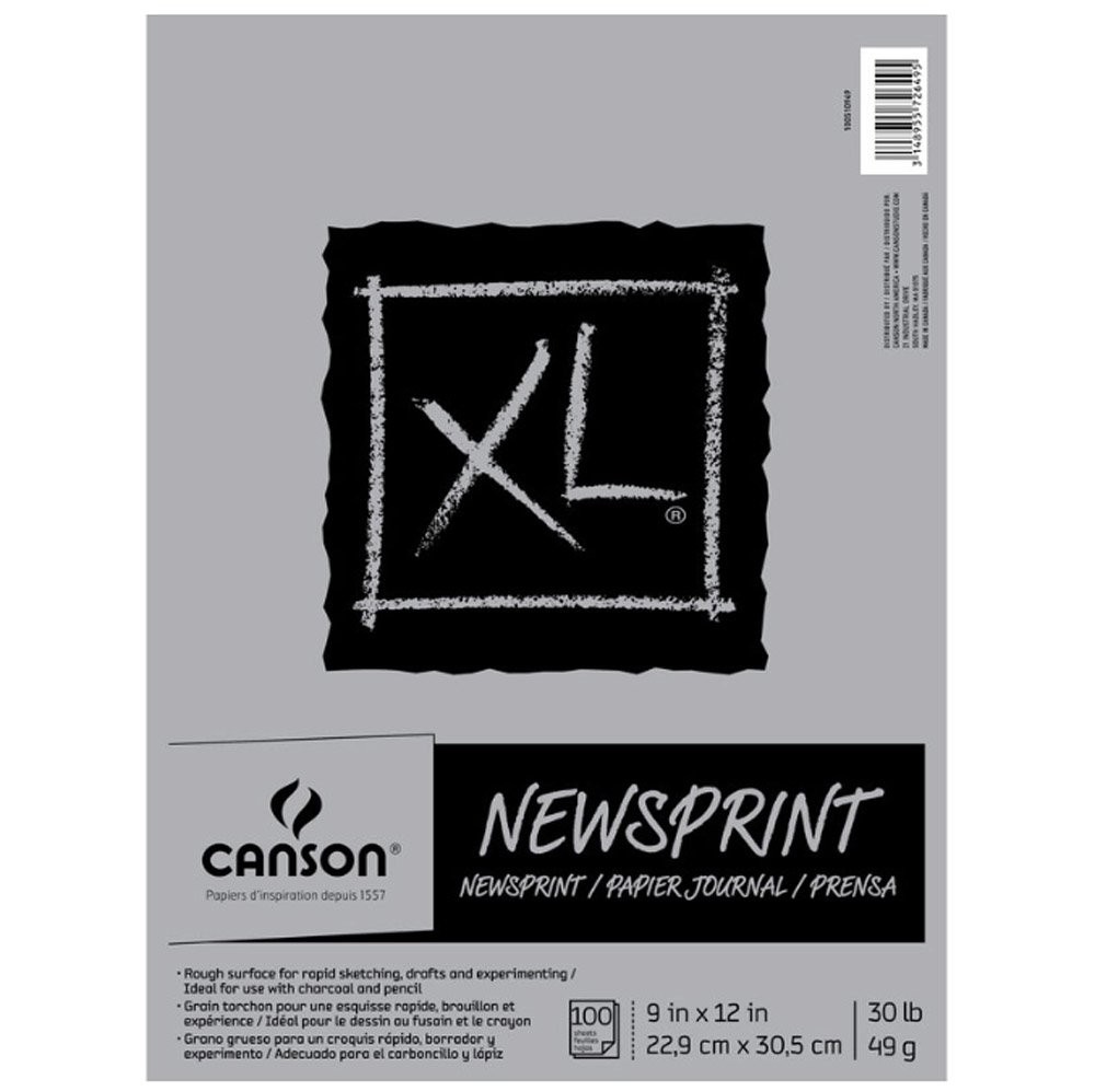 9×12 inches 100 Sheets 30lb/49g XL Series Newsprint Paper Foldover Pad