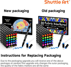 Fabric Markers Pens, 30 Colors Dual Tip Fabric Marker Permanent No Bleed Markers
