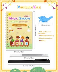 Magic Practice Copybook 4 Books with Pens Reusable Writing for Preschool