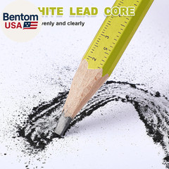 200 Pcs Flat Construction Pencils with Printed Ruler Wood Graphite 2 Pcs Carpent