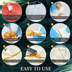 Kintsugi Repair Kit, Upgraded Food Safe Gold & Silver Transparent