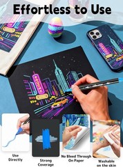 60 Color Acrylic Paint Art Markers Dual Tip Brush/Fine Wood Canvas Craft DIY
