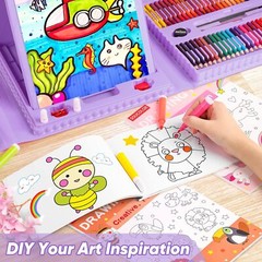 Learning Gifts for Kids – 283 Pieces Drawing Set Art Kits with Trifold Easel