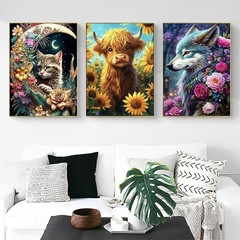 Diamond Painting Kits for Adults, 3 Pack Flower Animal DIY 5D Diamond Art Kits f