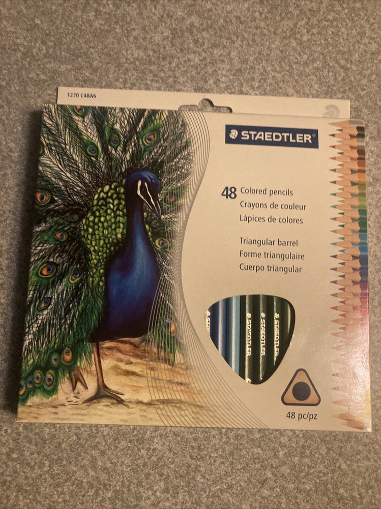 Staedtler 48 Colored Pencils Triangle Shaped 1270 C48A6 New In Box