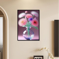 Diamond Painting Kit, Colorful Flowers Full Diamond Round Diamond Art, 5D DIY