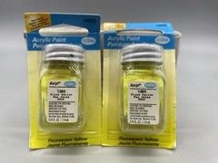 TESTORS – Vintage 2002 Acrylic Paint – Fluorescent Yellow x2 1/4 Fl Oz SEALED