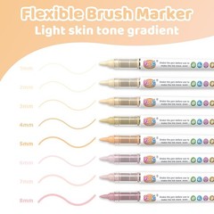 Guangna Skin Tone Acrylic Paint Markers, 1 Count (Pack of 8),