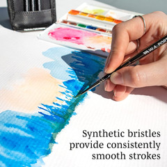 5-Pc Small Watercolor Brushes – Collapsible Synthetic Watercolor Paint Brushes
