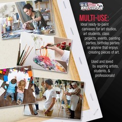 5″ x 7″ Gallery Depth 1-1/2″ Profile Stretched Canvas 5-Pack – Gesso Primed