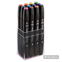 ShinHan Art Touch Twin Tip Marker Set, Fine and Broad Nib Markers, 12 Colors …