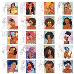 Sherr 20 Pcs Stretched Pre Drawn Canvas for Painting for Adults Outline Pre
