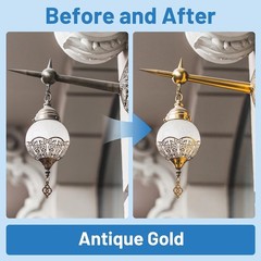 Liquid Gold Leaf Paint High Gloss Multi Surface Rich Gold Paint for Metal, Wo…