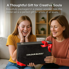 Soft Pastels Set – 100 Colors Square Chalk Pastels in Wooden Box