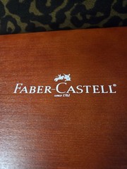 FABER-CASTELL COLORED PENCIL SET WITH MARKERS & OIL PASTELS IN WOOD BOX NO PAPER
