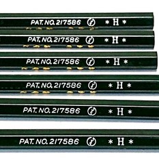 Vintage Mitsubishi Wooden Pencils 9800 H 1 Dozen 12 Pcs Japan Pat. No. 217586