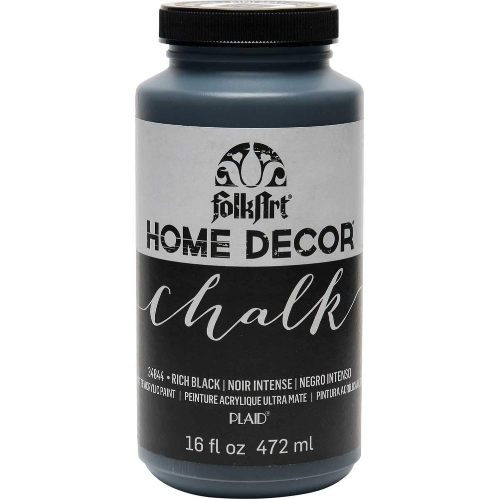 Home Decor Chalk Furniture Acrylic Craft Paint Rich Black 16 oz Bottle Art