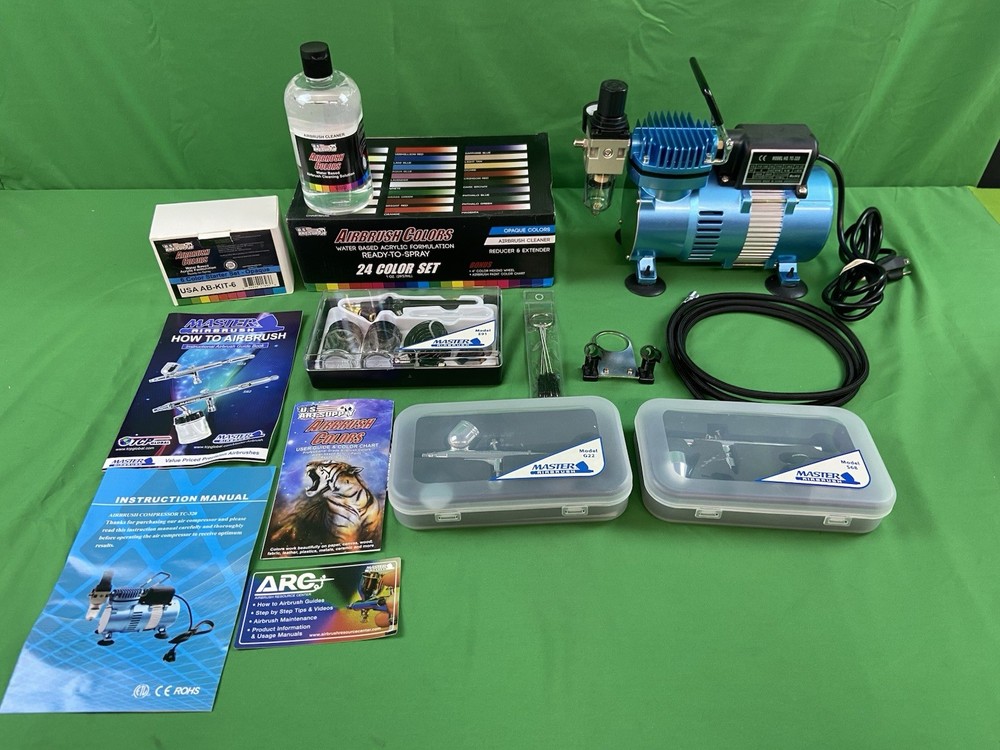 Master Airbrush ABD KIT-Professional Airbrushing System Kit & 24 Color Set