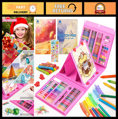 240-Piece Art Supplies Set for Kids & Teens – Drawing Kit with Easel, Sketch Pad