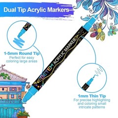 36 Colors Dual Tip Acrylic Paint Pens Markers for Wood, Canvas, DIY Crafts