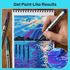 36 Colors Acrylic Paint Markers Flexible Brush Tip Waterproof Pens for Canvas Ro