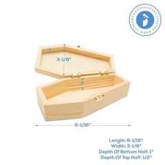 Mini Wood Coffin Box 6 inch Unfinished, Halloween Decor Crafts | Woodpeckers