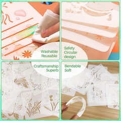 Graffiti Stencils for Crafts, 64PCS 3-inch Reusable Plastic Templates for Woo…