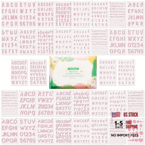 Reusable Small Letter Stencils for Painting – 36 Pcs (1/4, 1/2, 3/4, 1, 5/4)