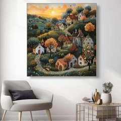 House Landscape Diamond Art Kits for Adults,5D Diamond Painting Kits for Beginne