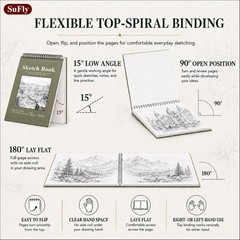 9×12 Acid-Free Sketch Book with Micro-Perforated Sheets for Easy Creativity
