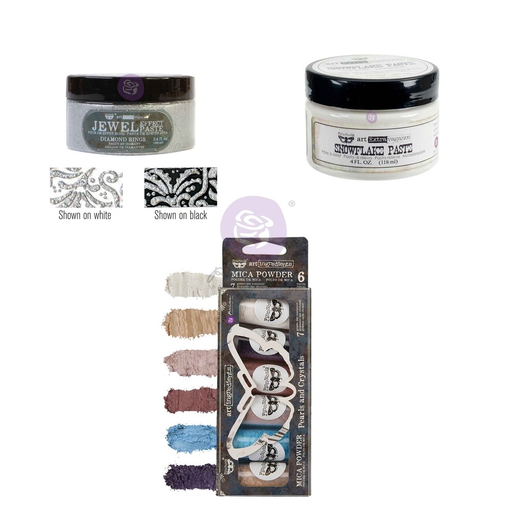 Steam & Frost Effect Set | Finnabair | Mica Powder and Texture Paste Set