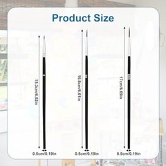 30pcs Detail Paint Brushes, Fine Tip Paint Brush with 3 Sizes #0#00#000 Black