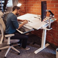 PowerLift® Smart Drafting Table with Electric Height & Tilt Adjustments