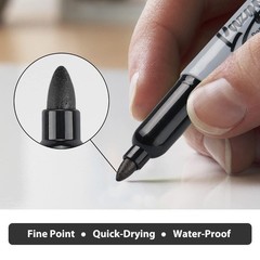 LAZGOL Permanent Markers Bulk, 120 Pack Fine Tip 1 Count (Pack of 120), Black