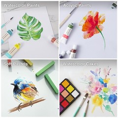 COLOUR BLOCK 152 pc Wooden Easel Mixed Media Art Supplies – Artist Painting and