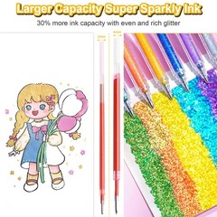 Glitter Gel Pens, 36 Vibrant Colors Sparkle Gel Pens Set for Adults, Quick-Dr…