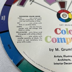 Vintage M. Grumbacher Color Computer Double Sided Circular Color Wheel 1972