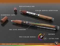 Acrylic Paint Pens 22 Assorted Brown Tones Pro Markers Set 0.7mm Extra Fine