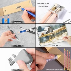 78pcs Drawing Kit Sketching Set Art 78 Pack – Multicolour, [MULTIPLE]