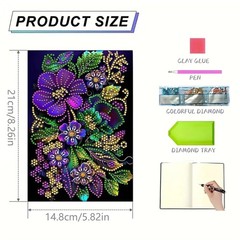 Formeydemi Flower Diamond Painting Notebook for 6 inches x 8 inches,