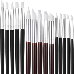 15 Pack Silicone Paint Brushes for Crafts 5 Shapes Head Professional Silicone Ru