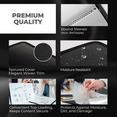 Dunwell 11×17 Art Portfolio Binder with Black Mounting Paper Black, Large Por…