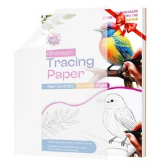 100 Sheets Premium Tracing Paper 8.5 x 11 Inch for Drawing Drafting Art
