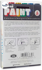 Uni-Paint Oil Based Marker, Medium Point, Assorted Inks,63630, 6/Set