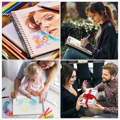 4 Pack Mixed Media Sketchbooks 9×12″ Heavyweight Spiral Bound 200 Sheets for Dra